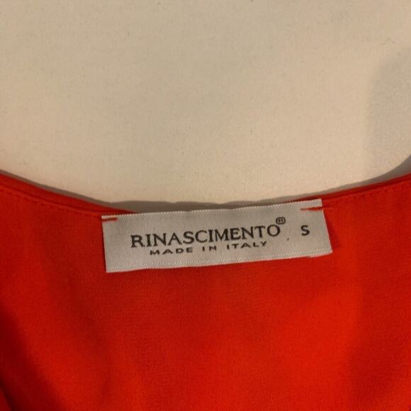 Rinascimento Blouse Womens S Small Red Ruffle Flap Lace Up Sleeveless Made Italy - Picture 8 of 11